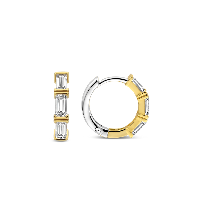 Milano Pave Hoop Earrings - Gold - 7974ZY