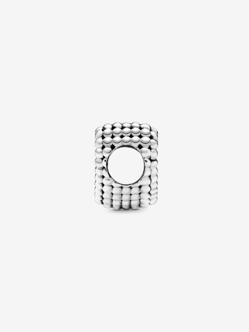 Beaded Open Heart Charm - Sterling Silver - 797516