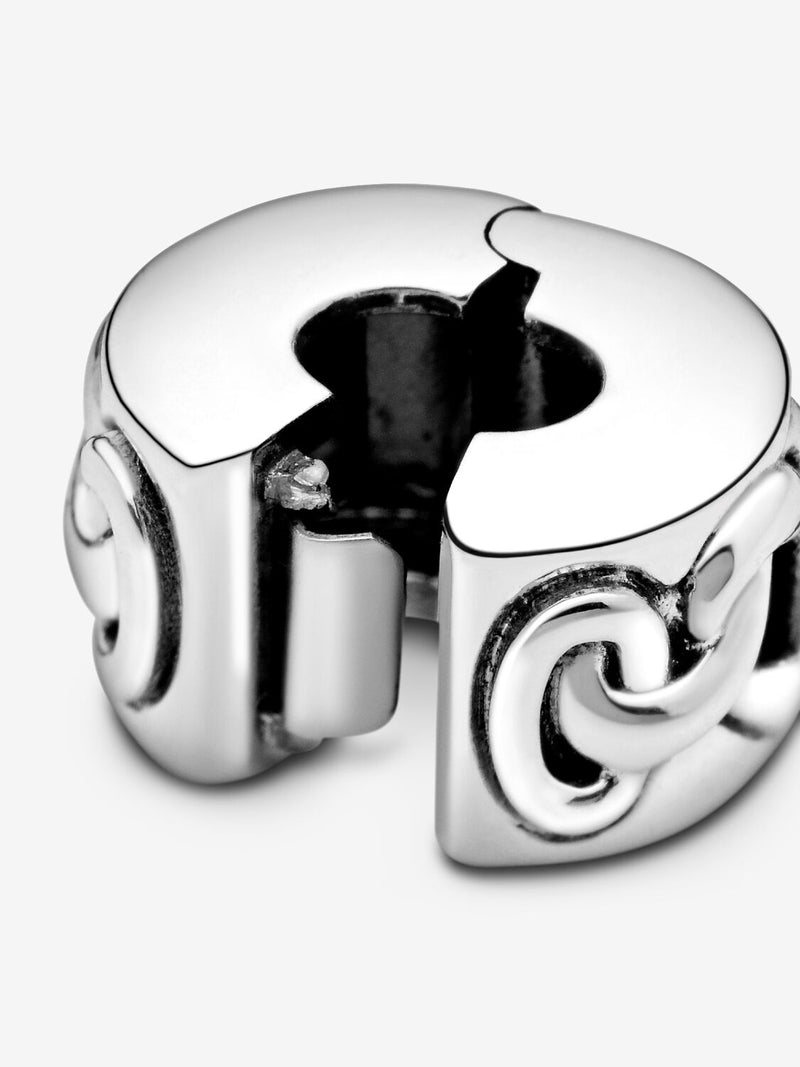 Knotted Hearts Clip Charm - Sterling Silver - 798035