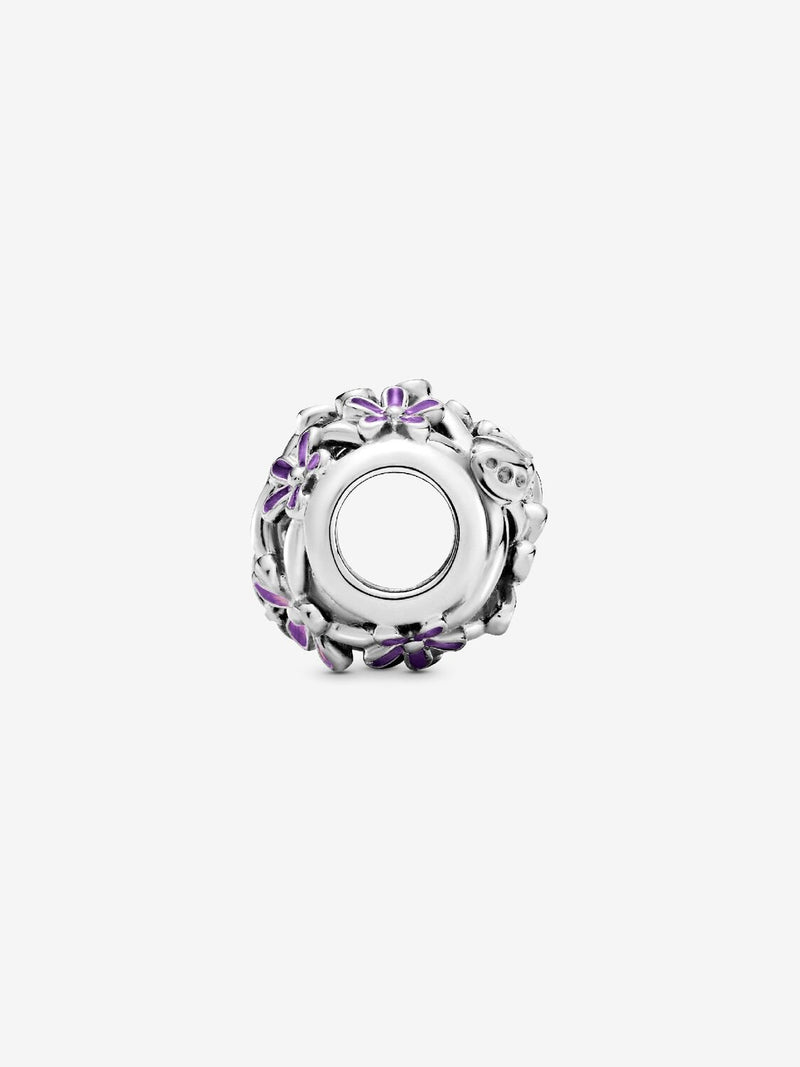 Openwork Purple Daisy Charm - Sterling Silver - 798772C02