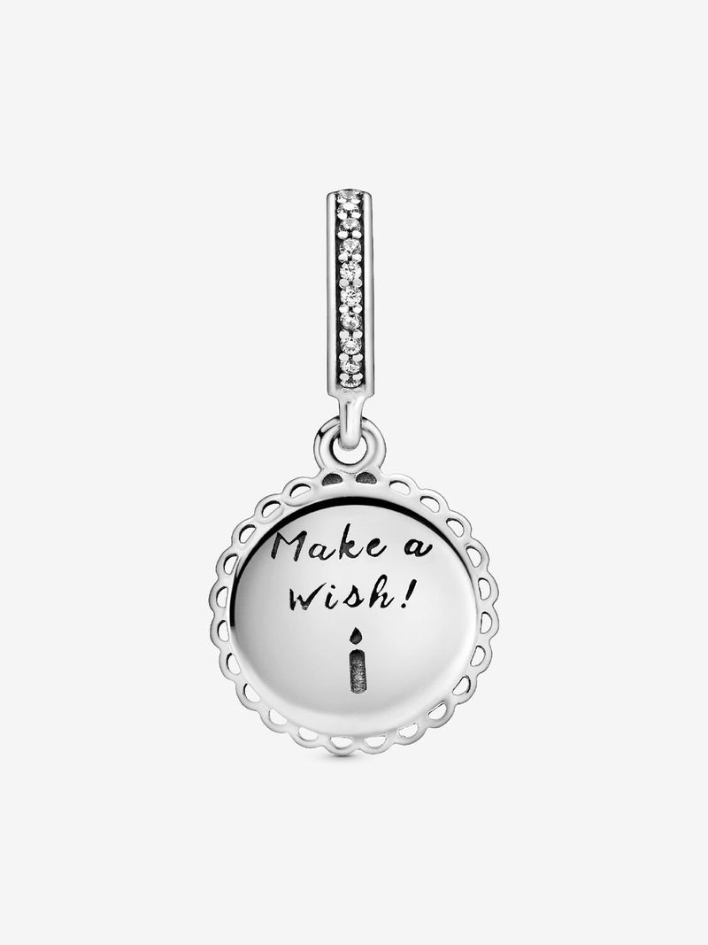 Pink Birthday Cake Dangle Charm - Sterling Silver - 798888C01