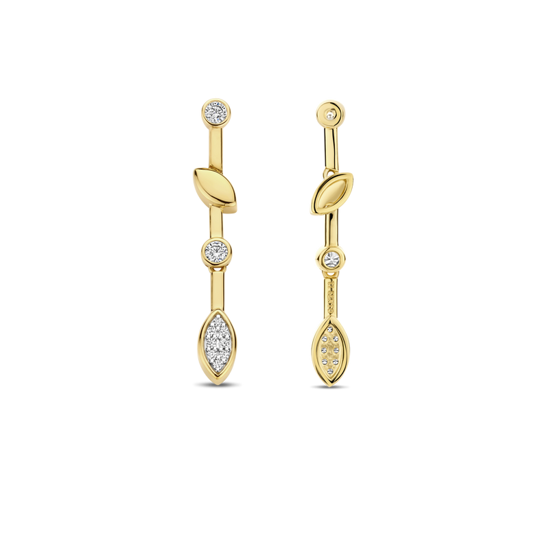 Milano Vintage Leaf Drop Earrings - Gold - 7988ZY