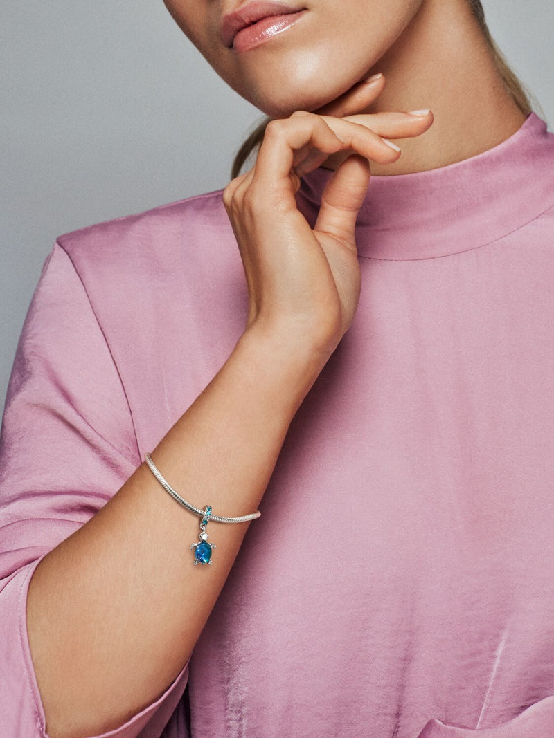 Murano Sea Turtle Dangle Charm - Sterling Silver - 798939C01