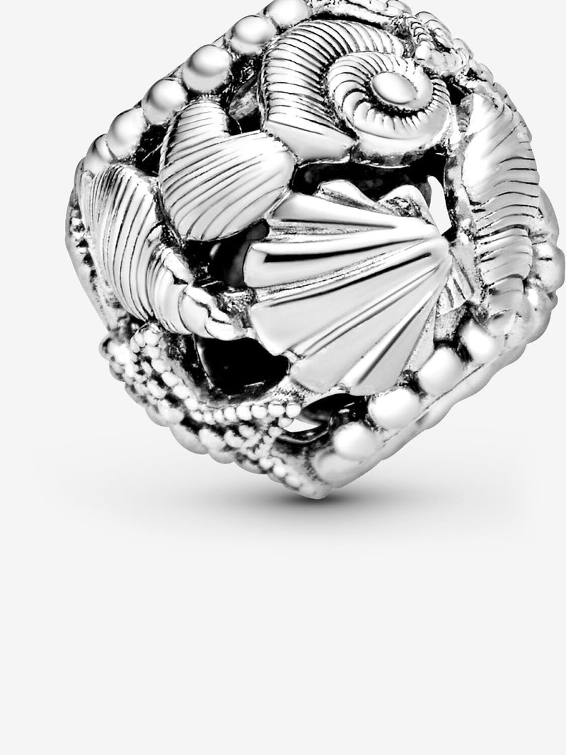 Openwork Starfish, Shells & Hearts Charm - Sterling Silver - 798950C00