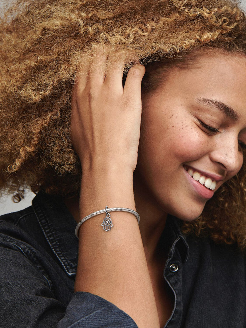 Protective Hamsa Hand Dangle Charm - Sterling Silver - 799144C00