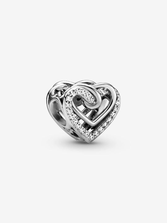 Sparkling Entwined Hearts Charm - Sterling Silver - 799270C01