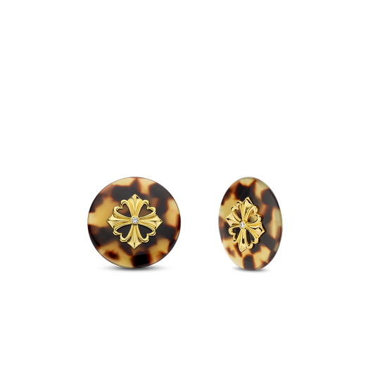 Milano Tortoise Stud Earrings - Gold - 7992TU