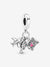 Airplane, Globe & Suitcase Dangle Charm - Sterling Silver - 799435C01