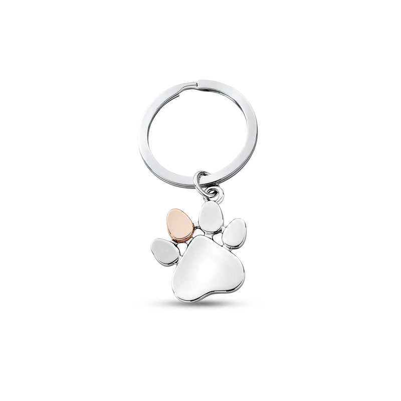 Paw Prints Keyring - Silver - 7PMH890