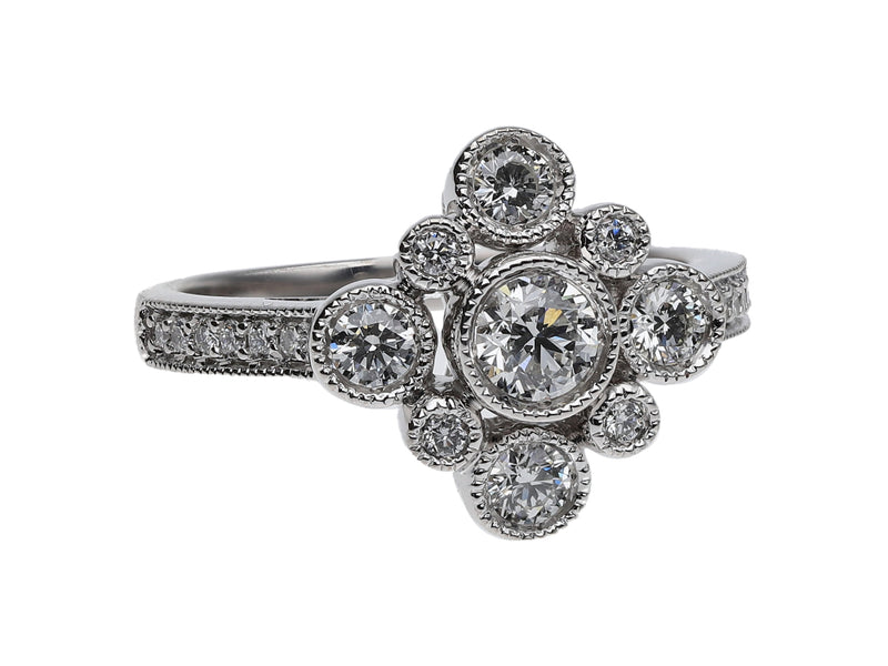 Diamond Dress Ring, 0.81ct - 18ct White Gold