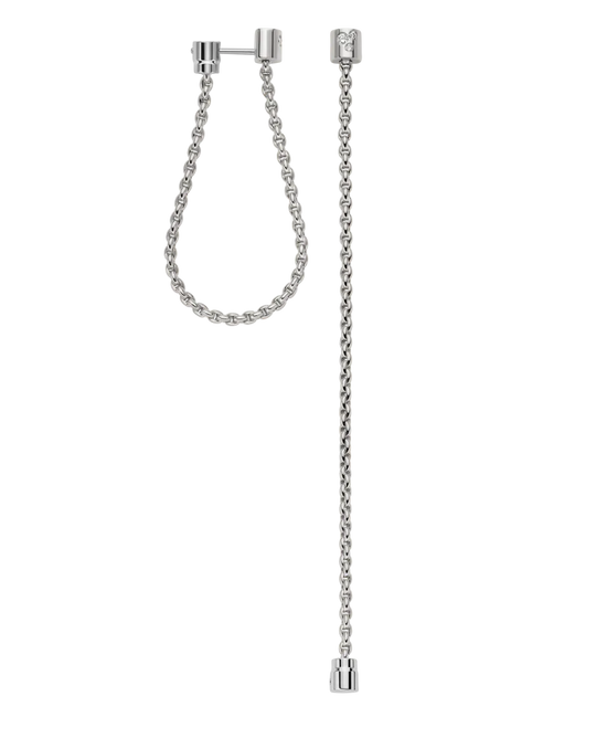 Aria Long Diamond Drop Earrings - 18ct White Gold - OR892BBR