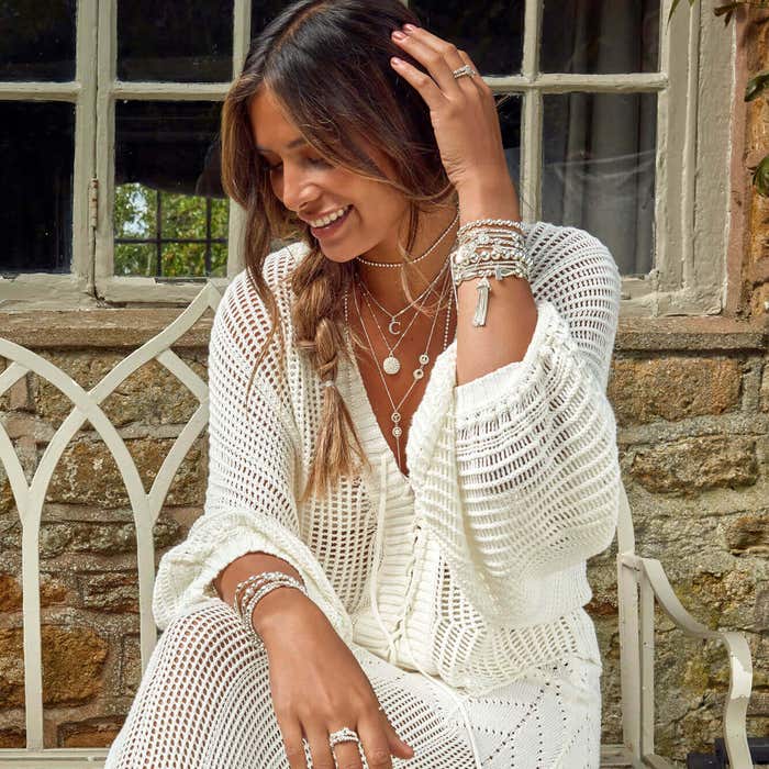 Initial Necklace - S - Silver - SNCC4040S