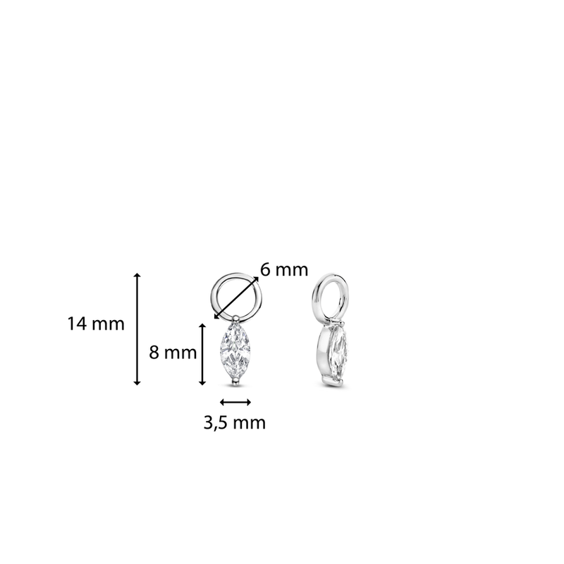 Milano CZ Drop Earcharms - Silver - 9264ZI