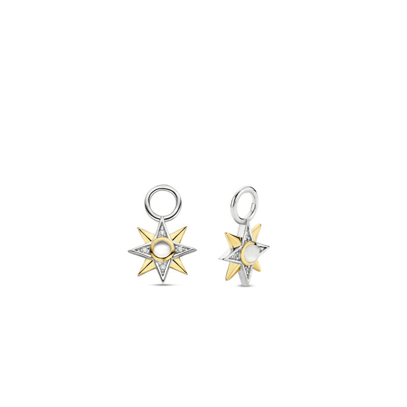 Mother Of Pearl Star Earcharms - Gold/Silver - 9266MW