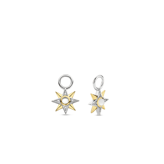 Mother Of Pearl Star Earcharms - Gold/Silver - 9266MW