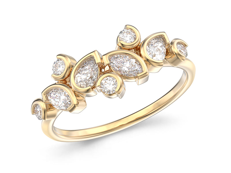 Mixed Stone Ring, 0.48ct Laboratory Grown Diamonds - 9ct Yellow Gold - A16.00040.9YLCM