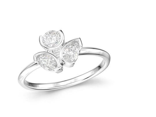 Mixed Three Stone Ring, 0.51ct Laboratory Grown Diamonds - 9ct White Gold - A16.00050.9WLCM