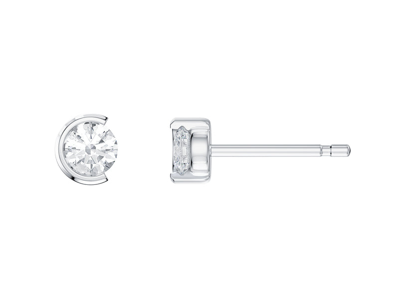 Round Stone Stud Earrings, 0.52ct Laboratory Grown Diamonds - 9ct White Gold - A20.00064.9WLCA