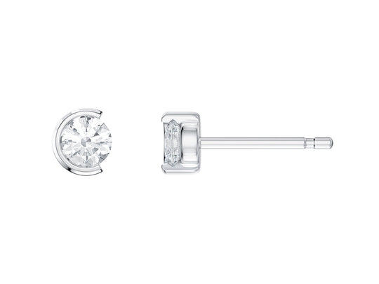 Round Stone Stud Earrings, 0.52ct Laboratory Grown Diamonds - 9ct White Gold - A20.00064.9WLCA