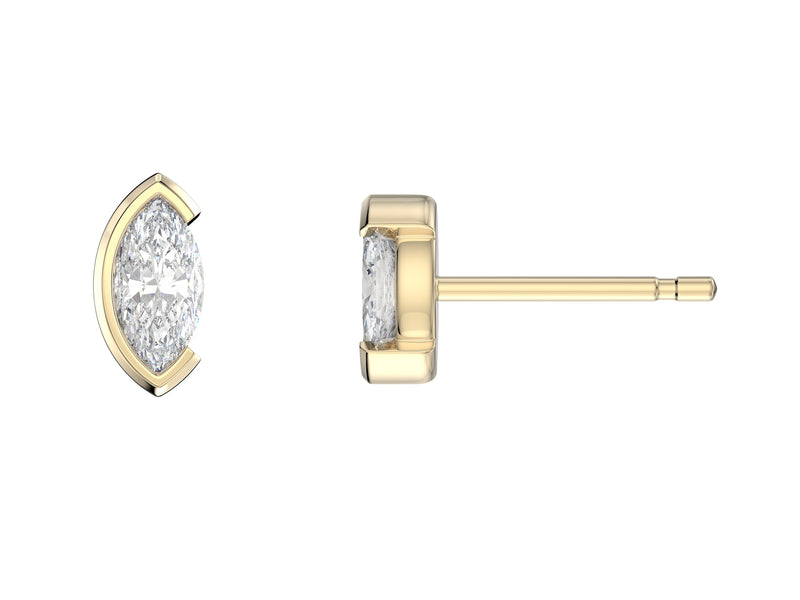 Marquise Stone Stud Earrings, 0.54ct Laboratory Grown Diamonds - 9ct Yellow Gold - A20.00066.9YLCA
