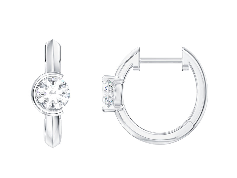 Round Stone Hoop Earrings, 0.52ct Laboratory Grown Diamonds - 9ct White Gold - A20.00067.9WLCA