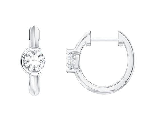 Round Stone Hoop Earrings, 0.52ct Laboratory Grown Diamonds - 9ct White Gold - A20.00067.9WLCA