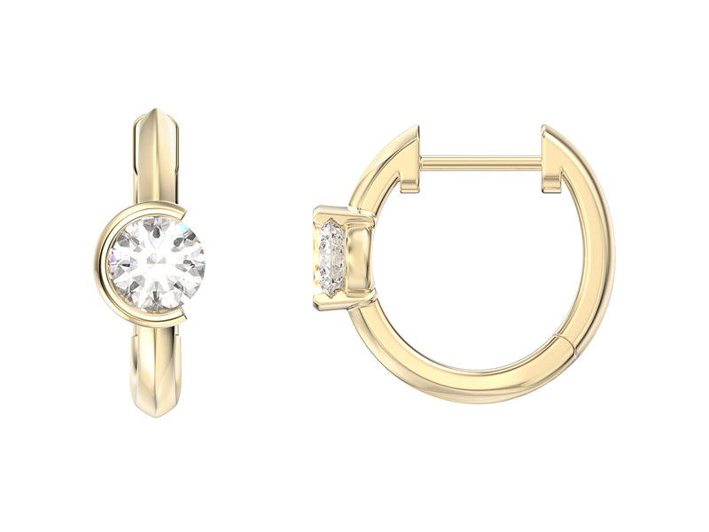 Round Stone Hoop Earrings, 0.52ct Laboratory Grown Diamonds - 9ct Yellow Gold - A20.00067.9YLCA