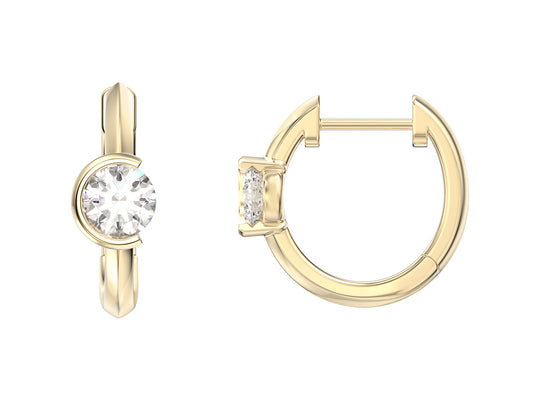Round Stone Hoop Earrings, 0.52ct Laboratory Grown Diamonds - 9ct Yellow Gold - A20.00067.9YLCA