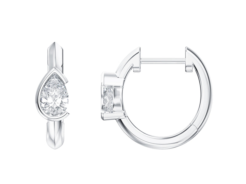 Pear Cut Stone Hoop Earrings, 0.54ct Laboratory Grown Diamonds - 9ct White Gold - A20.00068.9WLCA