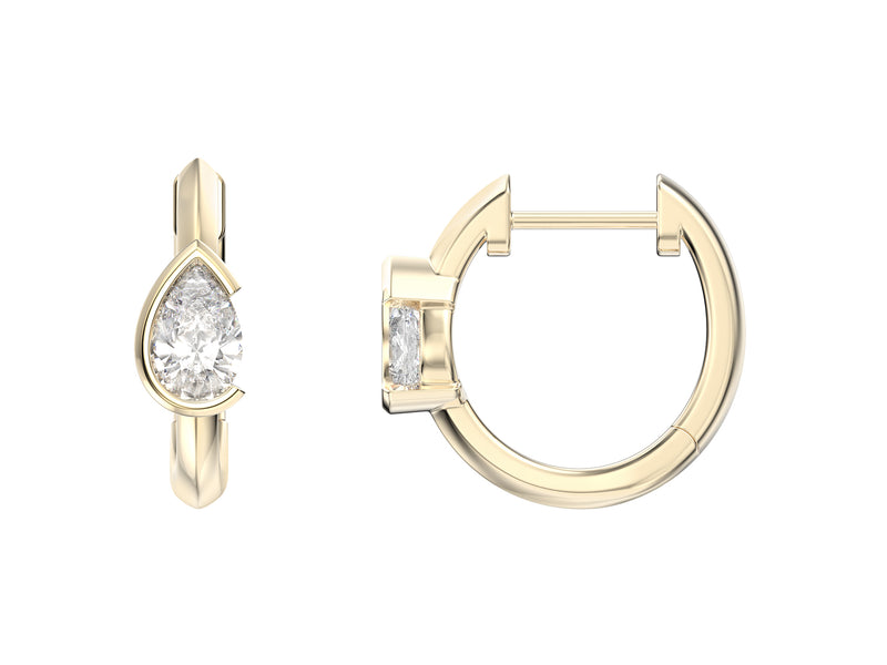 Pear Cut Stone Hoop Earrings, 0.54ct Laboratory Grown Diamonds - 9ct Yellow Gold - A20.00068.9YLCA