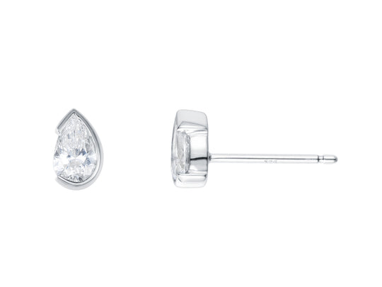Pear Cut Stone Stud Earrings, 0.54ct Laboratory Grown Diamonds - 9ct White Gold - A20.00218.9WLCA