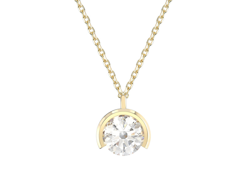 Round Brilliant Cut Diamond Pendant, 0.26ct Laboratory Grown Diamonds - 9ct Yellow Gold - A21.00028.9YLCA