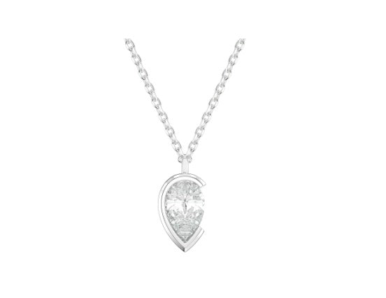 Pear Cut Diamond Pendant, 0.27ct Laboratory Grown Diamonds - 9ct White Gold - A21.00029.9WLCA