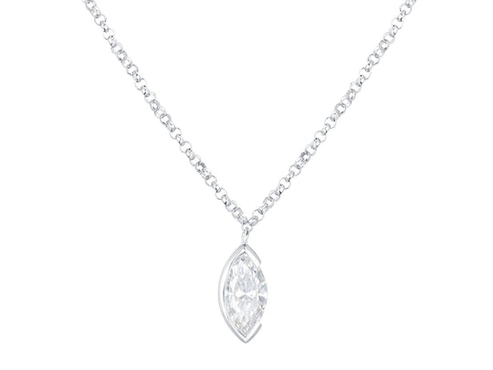 Marquise Cut Diamond Pendant, 0.53ct Laboratory Grown Diamonds - 9ct White Gold - A21.00059.9WLCA