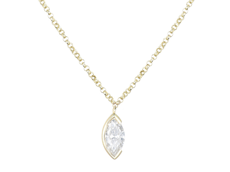Marquise Cut Diamond Pendant, 0.53ct Laboratory Grown Diamonds - 9ct Yellow Gold - A21.00059.9YLCA