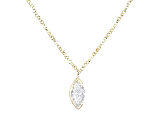 Marquise Cut Diamond Pendant, 0.53ct Laboratory Grown Diamonds - 9ct Yellow Gold - A21.00059.9YLCA