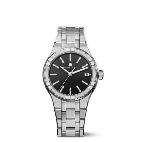 Aikon Quartz Ladies Black Dial, 35mm - Stainless Steel Bracelet - AI1106-SS002-350-1