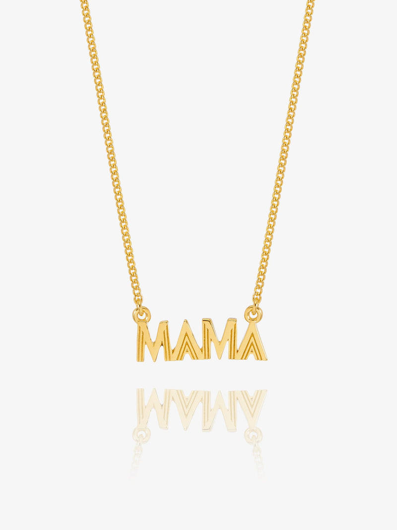 Mini Art Deco Mama Necklace - Gold - ALMNGPMINI
