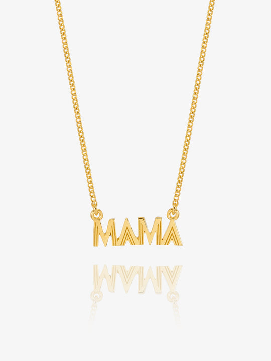 Mini Art Deco Mama Necklace - Gold - ALMNGPMINI