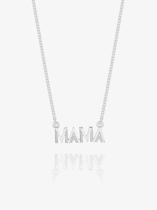 Mini Art Deco Mama Necklace - Silver - ALMNSSMINI