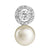 Amberley Halo Pearl Stud Earrings - Silver - 1703306
