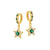 Mini Star Huggie Hoop Earrings - Emerald Green & Gold - AS22SGE25