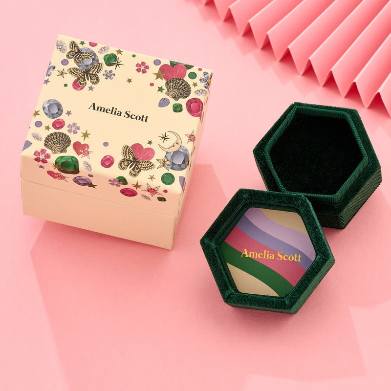 Amelia Bow Ring, Green & Pink - Gold - AS22TRR12