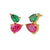 Sofia Pink/Green Teardrop Stud Earrings - Gold - AS22TRE05