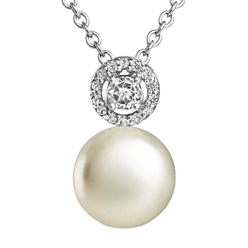 Amberley Halo Pearl Pendant - Silver - 1703641