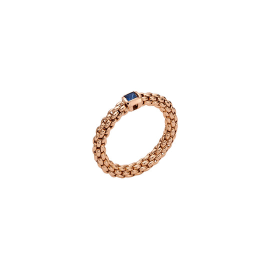 Souls Flex'It Ring with Blue Sapphire, Large - 18ct Rose Gold - AN09ZAFL-R