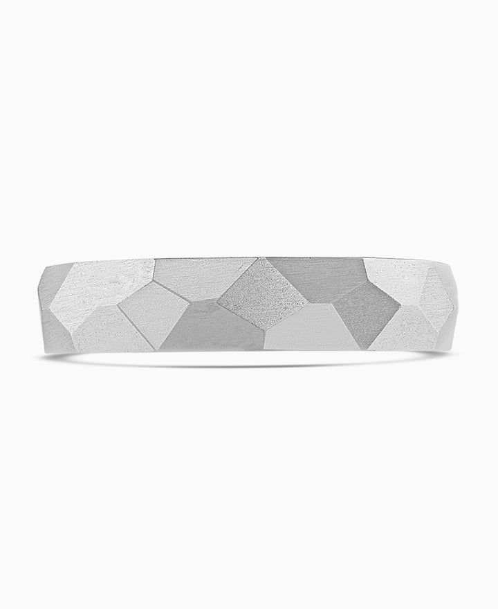 Platinum Facets Wedding Ring