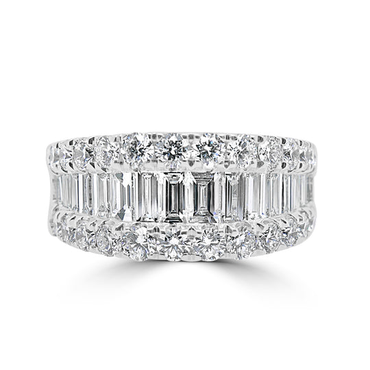 Platinum Graduated Baguette Diamond Ring - 2.51ct