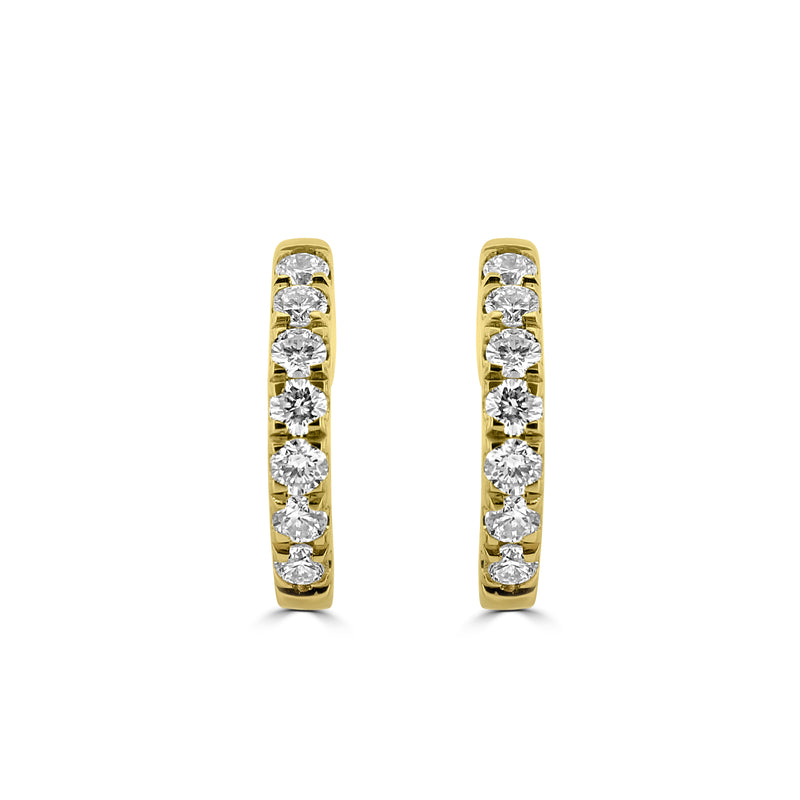Diamond Hoop Earrings, 13mm, 0.31ct - 18ct Yellow Gold