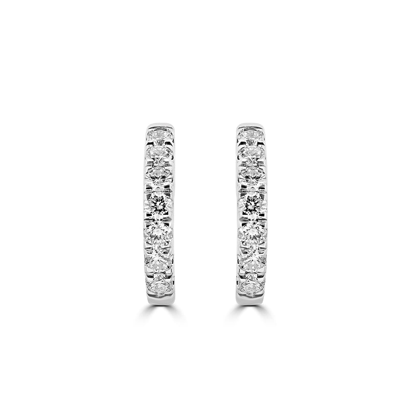 Diamond Hoop Earrings, 13mm, 0.29ct - 18ct White Gold